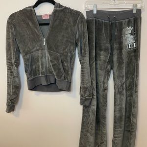 Brown/Gray Juicy Couture Suede Tracksuit
